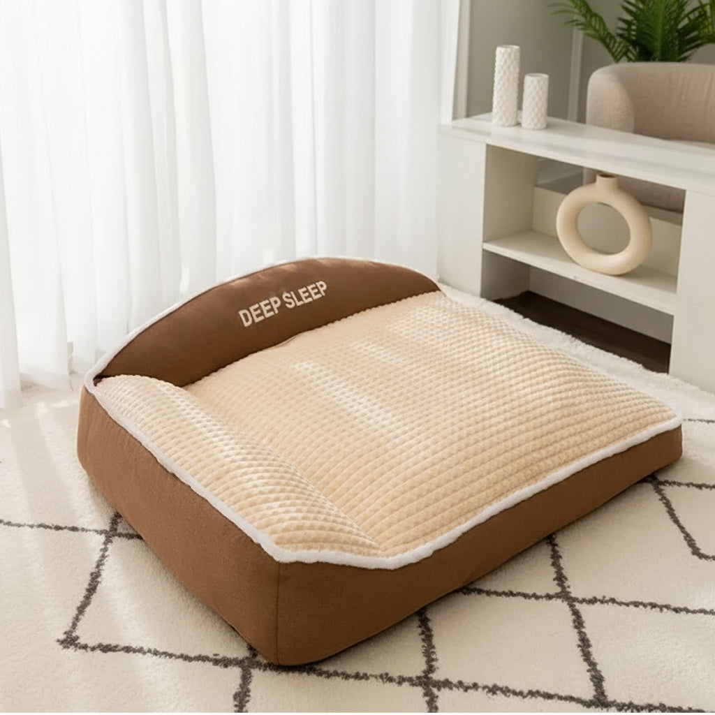 Lit rectangulaire ultra confortable, antidérapant et lavable