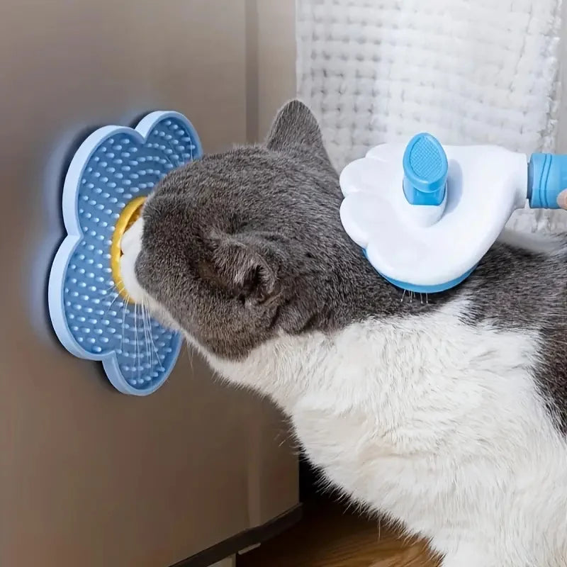 Tapis de léchage pour chat et chien en silicone - Fixation murale avec ventouse