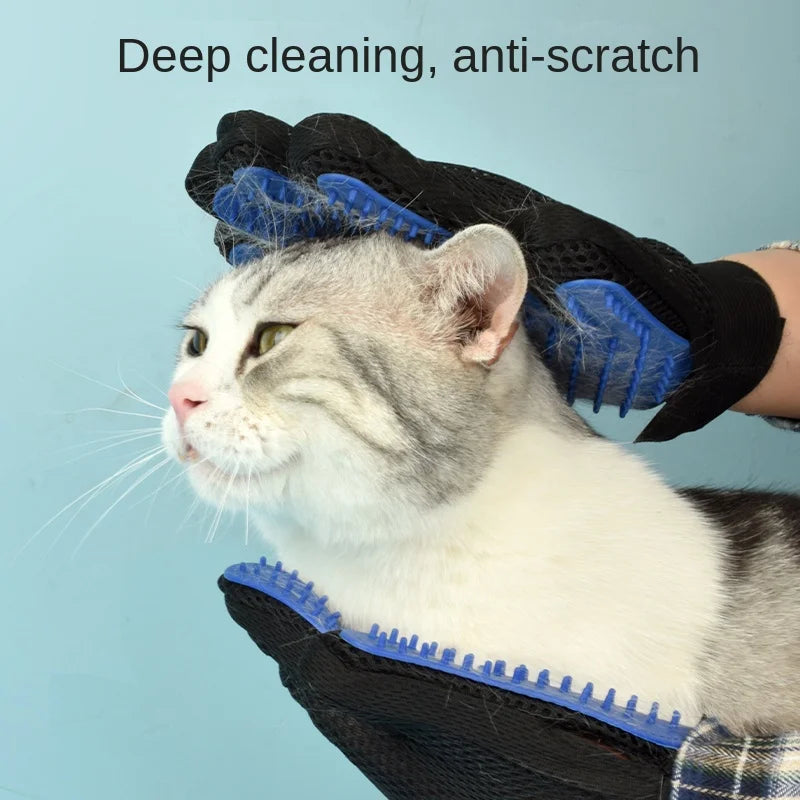Gant de toilettage doux pour chat - Élimine les poils facilement