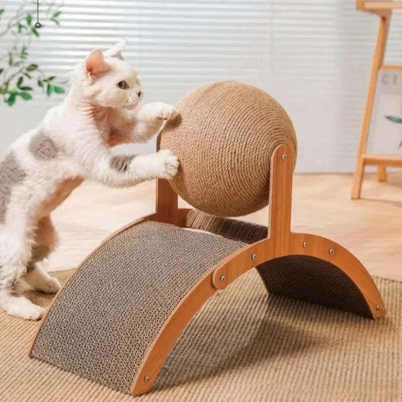 Gratte boule moderne avec support pour chat